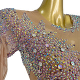 DAIIIBABYYY  -  Queen's Purple Glitter Jumpsuits Sparkle Bodycon Rompers Ladies Party Nightclub Show Short Shiny Diamonds Bodysuits Ziluolan