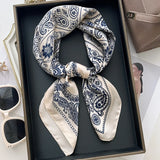 DAIIIBABYYY  -  New Silk Square Scarf Women Luxury Floral Print Kerchief Soft Satin Hairband Hands Bag Ribbon Foulard Hijab Neckerchief Headband