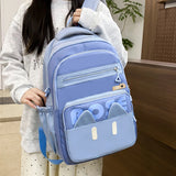 Daiiibabyyy  4Pcs/Set Large Capacity 4 in 1 Backpack Multifunction Casual Book Bag School Rucksack Breathable College Backpack Students