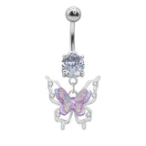DAIIIBABYYY  -  Dream Blue Star Dangle Navel Ring Butterfly Moon Belly Button Ring Big CZ Punk Navel Piercing Ombligo Body Jewelry