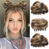 Daiiibabyyy Synthetic Messy Curly Claw Messy Hair Bun Chignon Hair Extensions Scrunchy Fake False Hair With Tail for Women Grils Hairpieces