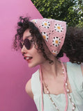 Daiiibabyyy Molans Ladies Knitted Braided Triangle Scarf French Girls Retro Geometric Pattern Headband Women's Bandana Hair Accessories