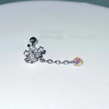 DAIIIBABYYY  -  1PC Helix Piercing Earring Ear Stack Zircon Evil Ear Piercing Heart Chain Helix Ear Stud Conch Chain Korean Style 20G Cartilage