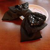 Daiiibabyyy  Korean Mesh Sequin Bow Hair Clip for Women Temperament Design Top Clip Hair Claws Fashion High Sense Hair Accessories