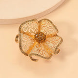 Daiiibabyyy Luxury Big Flower Zircon Rings Women Indian Jewelry Classic Hollow Gold Color Adjustable Ring Female Gifts Dropshipping