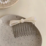 Daiiibabyyy  Teeth Acetic Acid Bow Hair Comb Barrettes Styling Tool Bowknot Hairpin Fixed Combs Korean Style Headwear Anti Slip Bangs Clip