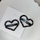 DAIIIBABYYY  -  2pc Alloy Big Heart Five-stare BB Hairpin Hair Clips for Women Girls Childs Gift Hair Accessories Party Holiday Ornament