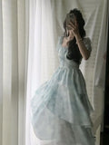 Daiiibabyyy  Irregular Chiffon Summer New Style Slim Floral Dress