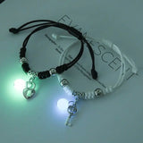 DAIIIBABYYY  -  2pc Luminous Cat Star Moon Cross Charms Bracelet Set Couple Adjustable Woven Rope Friendship Bracelet For Women Men Jewelry Gift