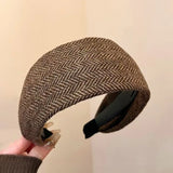 Daiiibabyyy  Vintage Striped Headband Women Wide-Brimmed Multi-Functional Hair Hoop with Teeth Versatile Fashion Hair Accessories for Party
