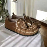 Daiiibabyyy  New Women's Winter Shoes Bohemian Style Plush Warm Casual Shoes for Woman Fashion Baotou Mule Shoe Designer Shoes Zapatos Mujer