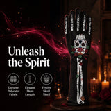 Daiiibabyyy  Ghost Face 3D Skeleton Design Halloween Gloves Convex Long Skeleton Gloves Unisex Design Ghost Festival Gloves Festival Costume
