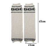 Daiiibabyyy  Korean Style Fair Isle Autumn Winter Snowflake Slouch Socks Women Girls Knitted Socks Leg Warmer Knee High Boot Cuffs Leg Cover