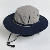 Daiiibabyyy  Japanese Drawstring Sunshade Fisherman Hat, Men's And Women's Big head Outdoor Mountaineering And Fishing Summer Hat