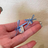 DAIIIBABYYY  -  Y2K Style Ribbon Pink Bow Ties Clip Earrings for Women Girls Sweet Cool Korean Charm Girls Ear Bone Clip Fashion Jewelry Gifts