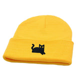 Daiiibabyyy  Sweet Cute Embroidered Cat Knitted Hat Warm Wool Knit Cap Ear Protection Embroidery Winter Caps Sports