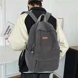 Daiiibabyyy Fashion Solid Color Man Canvas Backpacks Simple College Students backpack Teenage Girls High Quality Schoolbag Travel Laptop Bag