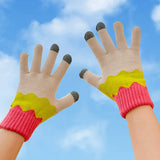 Daiiibabyyy  1 Pairs Ladies' Mittens Korean New Flower Kawaii Sweet Cute Versatile Knitted Gloves Thickened Velvet Warm Soft  Gloves For Girl