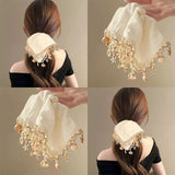 Daiiibabyyy  1Pc Shell Lace Hair Accessory,versatile Daily Use and Seaside Vacation.Shell Lace Design,artistic and Romantic,niche Accessory