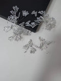 Daiiibabyyy  handmade silver versatile fairy crystal butterfly smart hydrogel wedding bridal headdress earrings