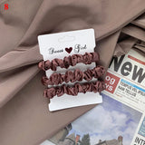DAIIIBABYYY  -  3PCs/set Silk Satin Elastic Hair Band Small Scrunchies Set Ladies Rubber Bands Ponytail Holders for Women Girls Hair accessories