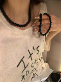 DAIIIBABYYY  -  Vintage Strands Choker Necklace Black Pearls Necklace Simulated Pearl Choker Necklace Jewelry Gift Women Unique Clavicle Chain
