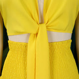 DAIIIBABYYY  -  Women 2 Pieces Skirts Sets Solid Blouse Short Sleeve Deep V Neck & Long SKirts Loose Floor Length Elegant Birthday Party Clothes