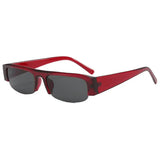 Daiiibabyyy  Japanese Retro Half Frame Rectangular Sunglasses Women Fashion Clear Lens Shades Glasses Sun Protection Anti Blue Light Glasses