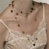 Retro light luxury niche temperament French long three-layer necklace