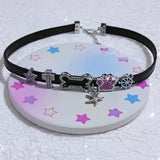 Daiiibabyyy  Korean Fashion Pink Crystal Star Chains Necklace Harajuku Charms Cross Heart Pendant Necklace for Women Kawaii Jewelry Sexy