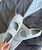 Daiiibabyyy  New Flats Women Ballet Dance Shoes Suede Bow Shallow Loafers Shoes Dress Fashion Autumn Casual Luxury Cozy Zapatos De Mujer