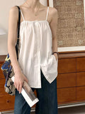 DAIIIBABYYY  -  Summer New Top with Western Style, Loose and Versatile, Solid Color, Girl's Sensation, Age Reducing Strap, Small Tank Top