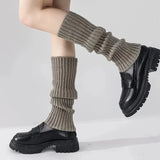 DAIIIBABYYY  -  40cm Women's Autumn Long Socks Knitted Foot Cover Leg Warmers Y2K Winter Protector Stocking Legging Non-Slip Home Ladies Socks