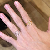 Daiiibabyyy  Fashion Metal Hollow Daisy Flower Open Rings For Women Simple Gold Color Adjustable Finger Rings Jewelry Accessories