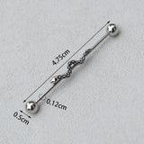DAIIIBABYYY  -  1PC Industrial Piercing Barbells Jewelry Stainless Steel CZ Heart Ball Pearl Cartilage Helix Earring Body Piercing for Women Men
