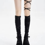Daiiibabyyy  Punk Women Strap Calf Over Knee Socks Spicy Girl Y2k Subculture Elastic Ballet Socks Lolita Gothic Japanese JK Club Cosplay Sock