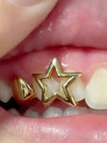 Daiiibabyyy  Hollowed-Out Five-Pointed Star Hip-Hop Style Braces, In A Simple Golden Tone, Are Suitable For Daily Wear By Both Men And Women.
