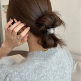 Daiiibabyyy Korean Hot U-shaped Metal Ponytail Hair Loop Tie Hair Bands Ropes Headband Elastic Hairband Loop Women Hair Accessories