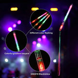 Daiiibabyyy 12/24pcs Flashing LED Wand Sticks Glowing Cheer Wands Multicolor Light Up Wands With Lanyards For Music Concert Party Favor
