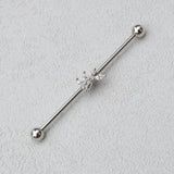 DAIIIBABYYY  -  1PC Industrial Piercing Barbells Jewelry Stainless Steel CZ Heart Ball Pearl Cartilage Helix Earring Body Piercing for Women Men