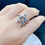 DAIIIBABYYY  -  2024 Gothic Unisex Star Ring Set Punk Grunge Cross Star Woman Man Jewelry Hip Hop Party Street Ring Accessories New Gift