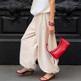 Daiiibabyyy  Lazy Wide-Leg Loose Lantern Pants Women's Spring Autumn Street Style Fashionable Comfortable Dopamine Color System Casual Pants