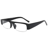 Daiiibabyyy  Japanese Retro Half Frame Rectangular Sunglasses Women Fashion Clear Lens Shades Glasses Sun Protection Anti Blue Light Glasses