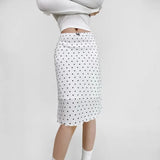 DAIIIBABYYY  -  Summer New Polka Dot Butterfly Knot Color Block A- Line Midi Skirt Fish Tail Short Skirt Women's Hot Girl Half-length Skirt