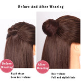 Daiiibabyyy  Straight Synthetic Messy Bun Hair Piece Natural Looking Chignon Hair Extension With Mini Rubber Band Scrunchies Donut Wig Hair