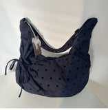 Daiiibabyyy  Streetwear Polka Dot Office Lady Shoulder Bag Women Canvas Drawstring Pleated Hobo Bags Y2k Aesthetic Handbags Crossbody Korean