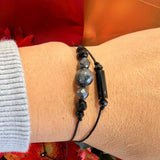 Daiiibabyyy  Vintage style black bead women's wristband perfect for casual wear special occasions Bracelet