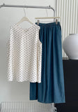 DAIIIBABYYY  -  Summer New Fashionable Sleeveless Polka Dot Shirt Vest, Loose and Slimming Versatile Linen Top