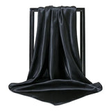 DAIIIBABYYY  -  Imitation Silk Scarf Pure color Women Satin Square Hijab Scarfs For Ladies Luxury Shawl 90*90 Bandana Large Hair Head Scarf