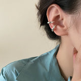 Daiiibabyyy  2Pcs Unique Fake Piercing Metal Ear Clips Neutral Style for Women and Men Asymmetry Round Earring Trendy Jewelry Gifts